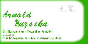 arnold muzsika business card